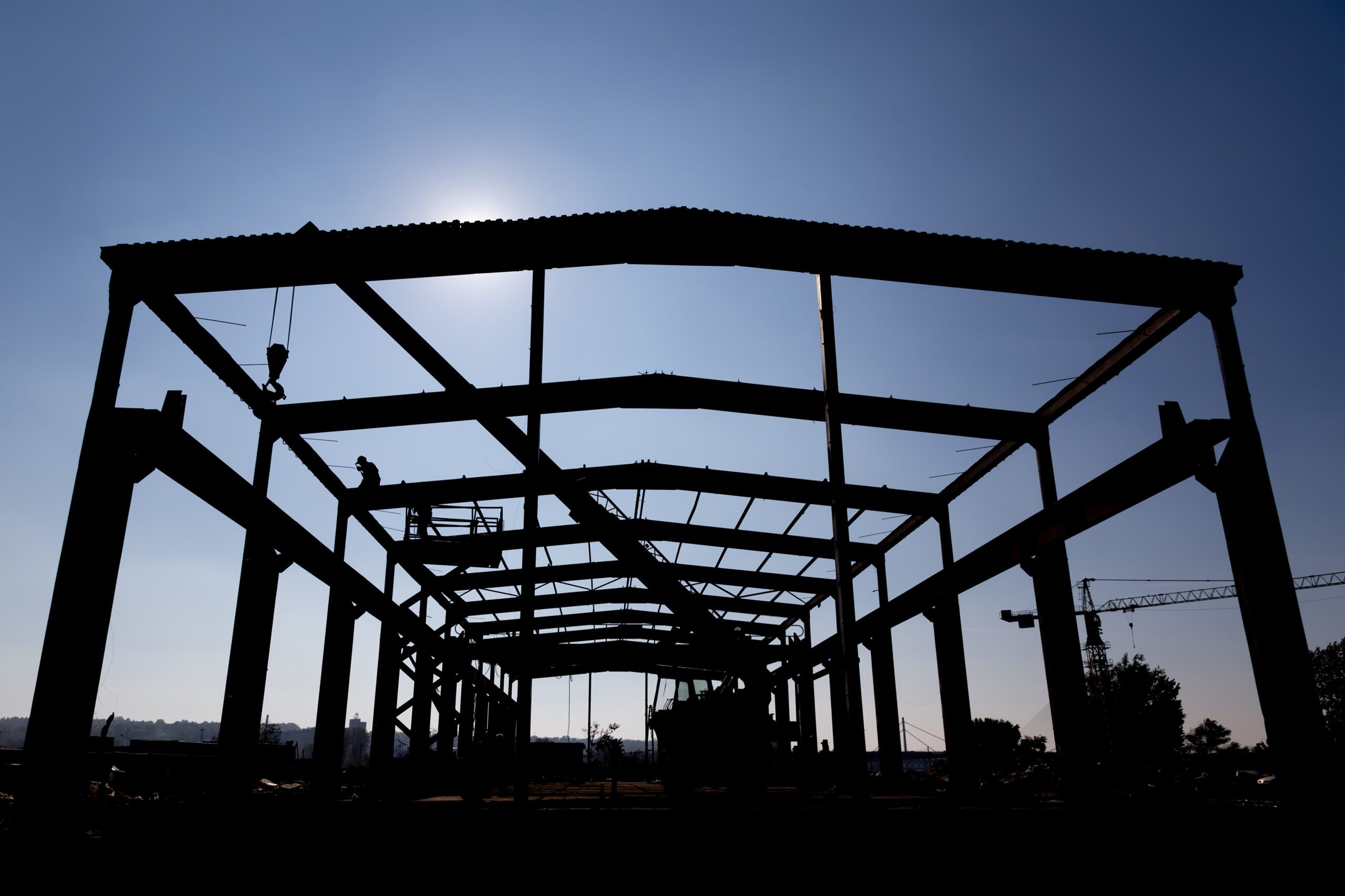 silhouette of the steel structure